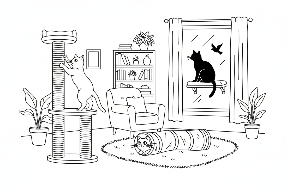 Cat Enrichment at Home: Scratching Posts, Tunnels & Window Perches
