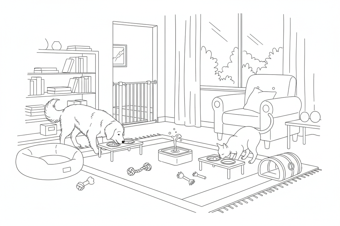 Multi-Pet Household Tips: Feeding Stations, Barriers & Harmony Gear