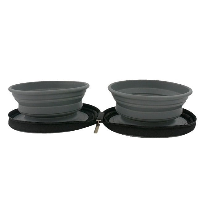 Pet Bowl Outdoor Drinking Water Feeding Folding Tableware Set
