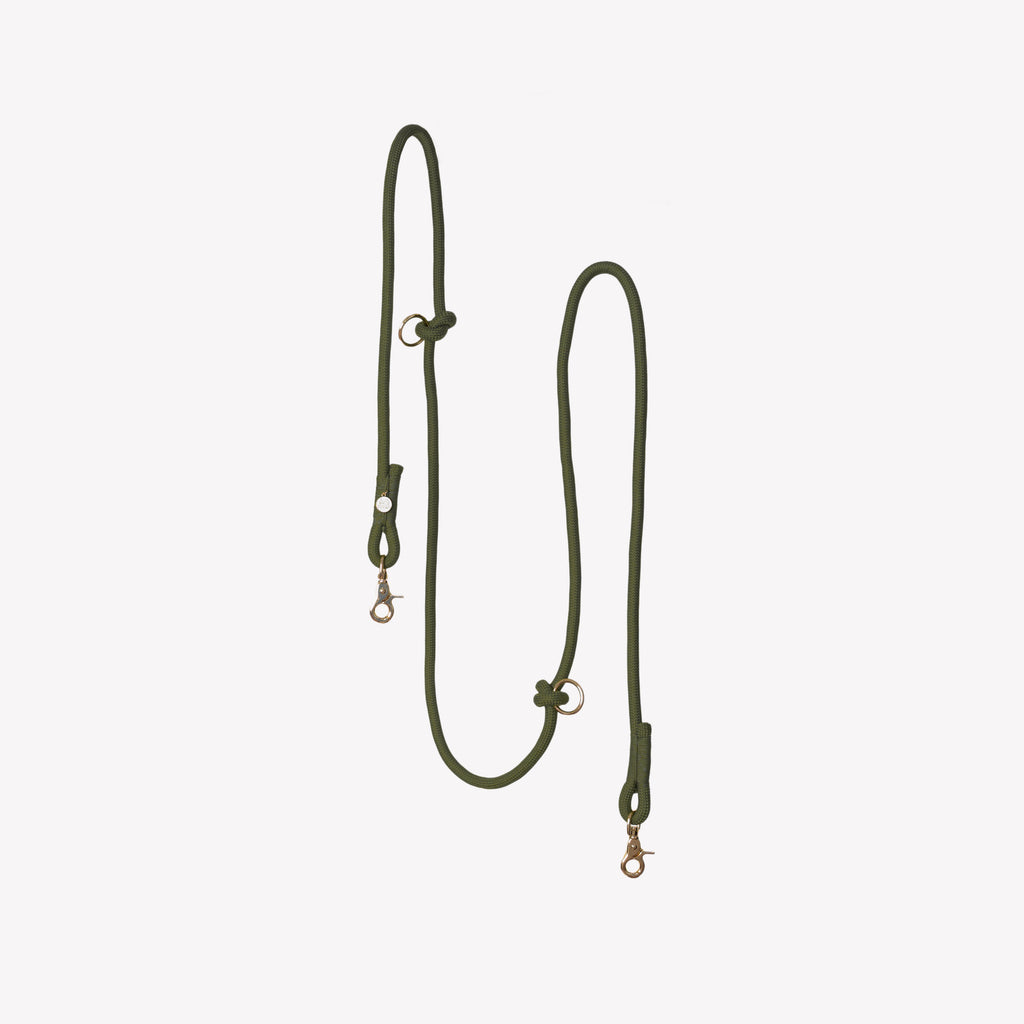'Moss Green' - Hands Free Braided Leash