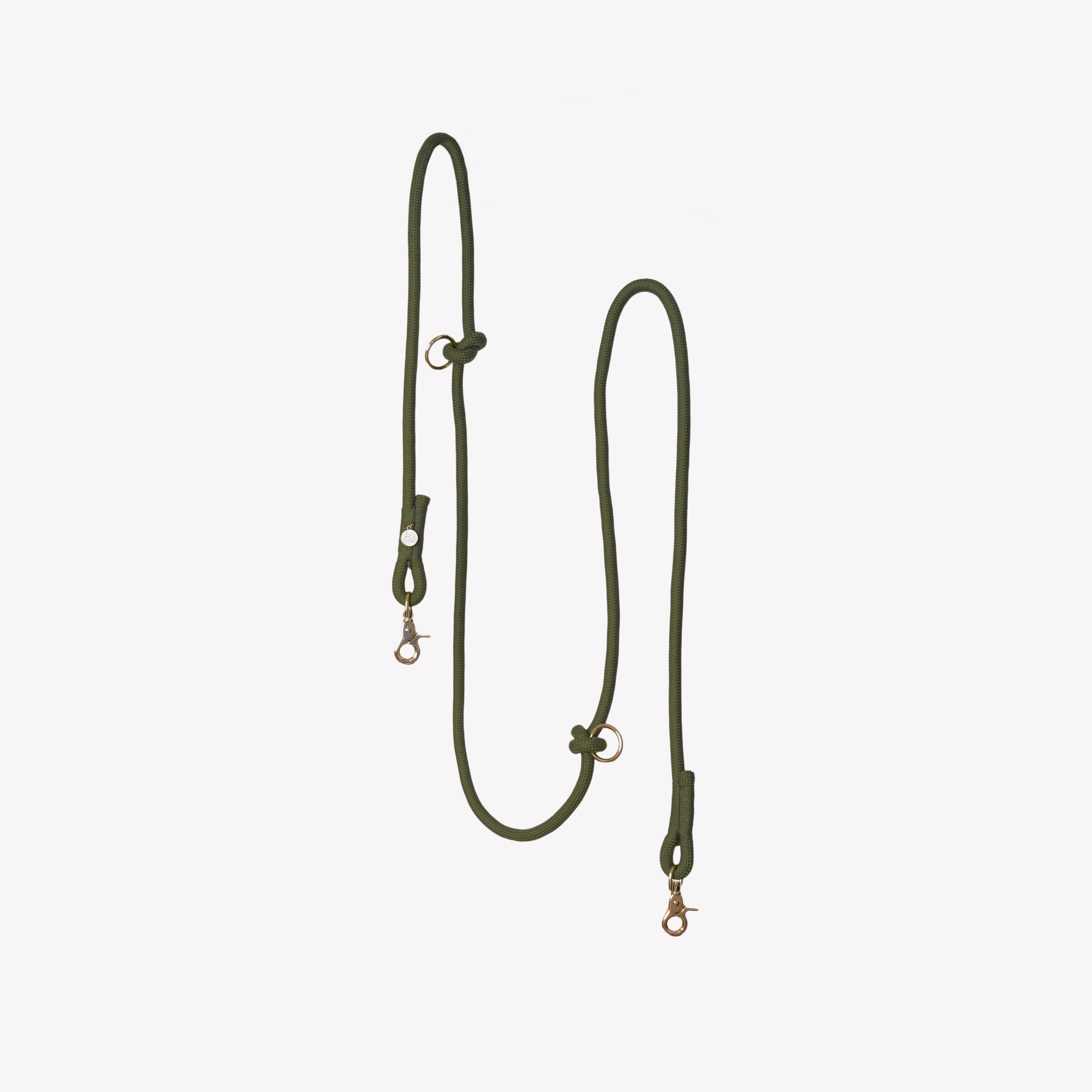 'Moss Green' - Hands Free Braided Leash