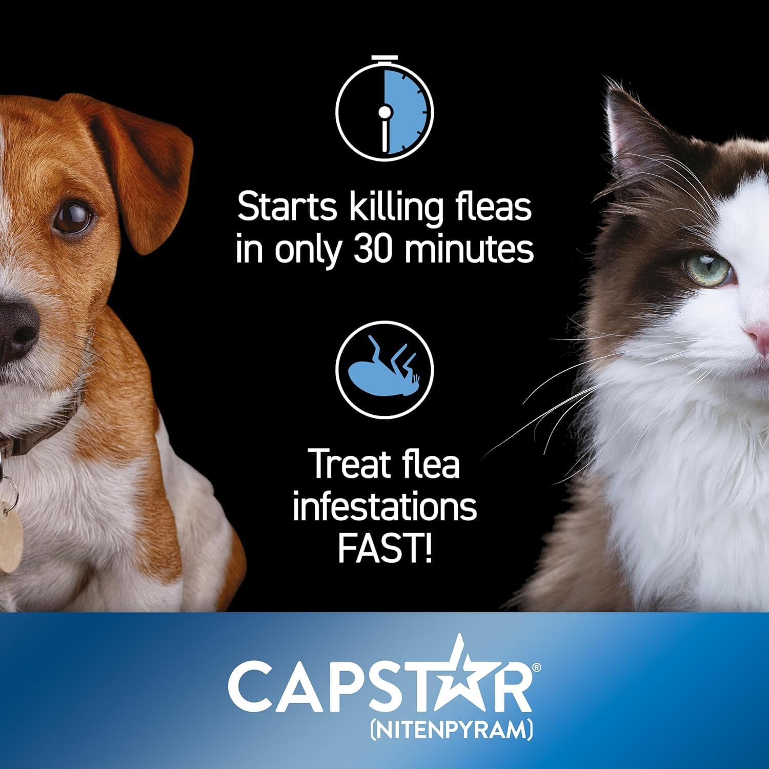 Capstar Fast-Acting Oral Treatment for Dogs & Cats 2-25 lb 6 Doses Fast Acting