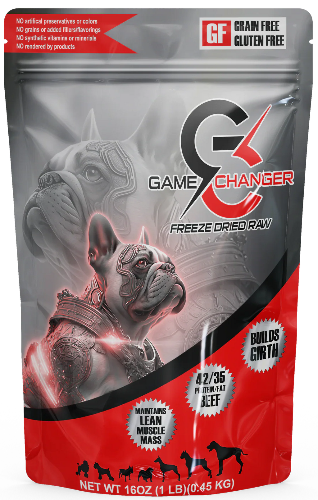 Bully Performance Game Changer Freeze-Dried Raw Beef Dog Food 1lb