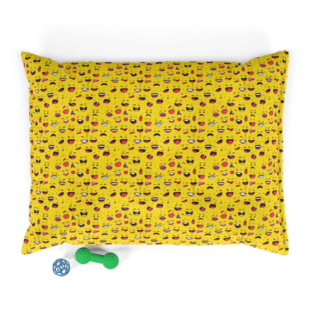 Endless Grins: A Sea of Laughing Faces - Pet Bed Pet Zen