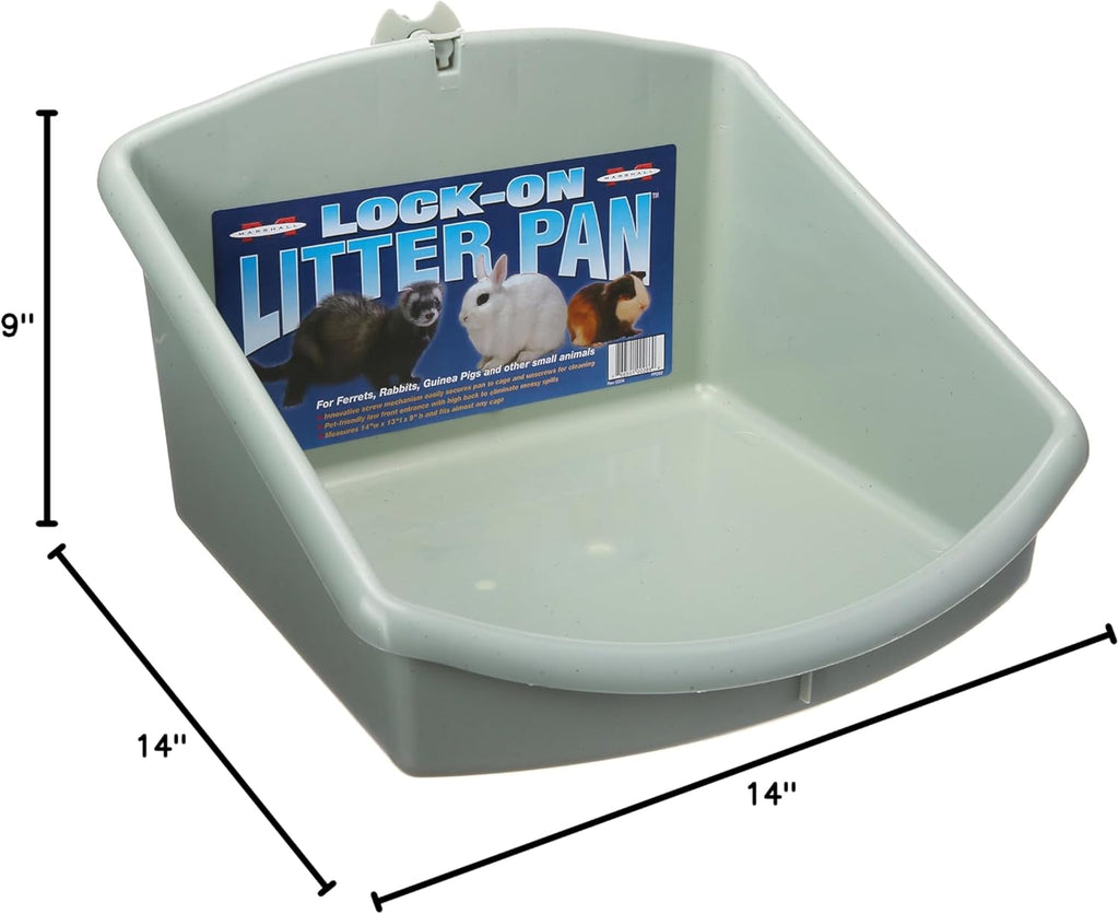Marshall Lock-On Corner Litter Pan Ultimate Small Animal Bathroom Solution