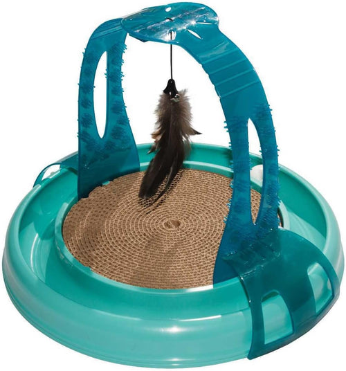 Bergan Turbo Scratcher Cat Toy 16” + Grooming Arch Combo - Interactive Scratch Pad & Self Groomer for Cats