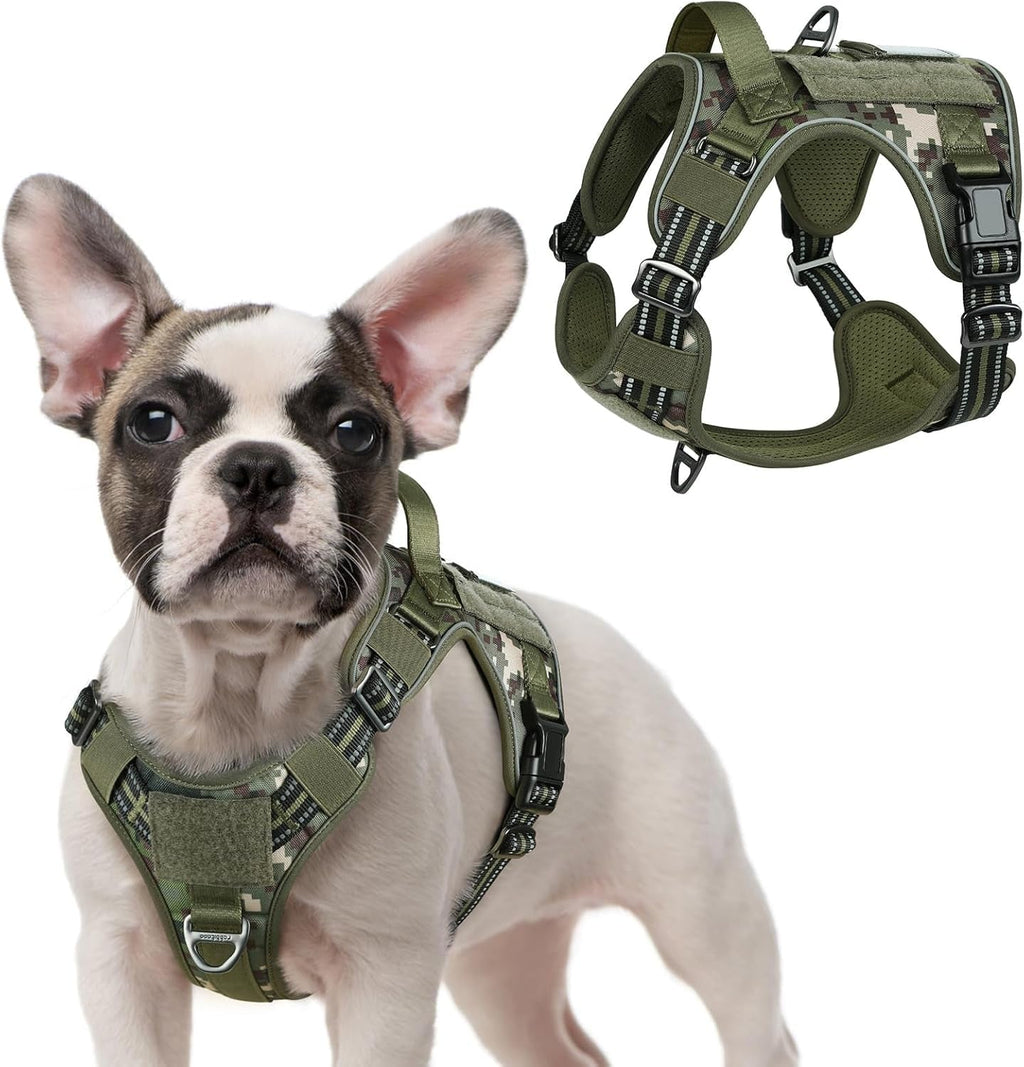 No Pull Tactical Dog Harness Molle Vest Adjustable Medium Large Dogs