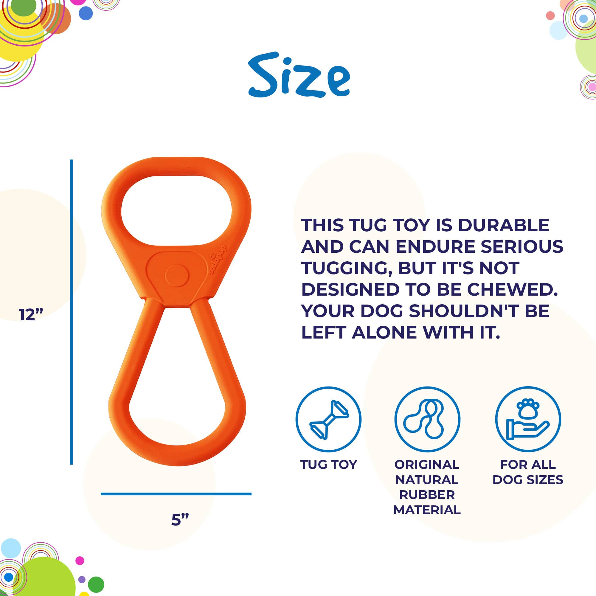 Pop Top Rubber Tug Toy for Interactive Play | Heavy Chewers | USA Made | SodaPup