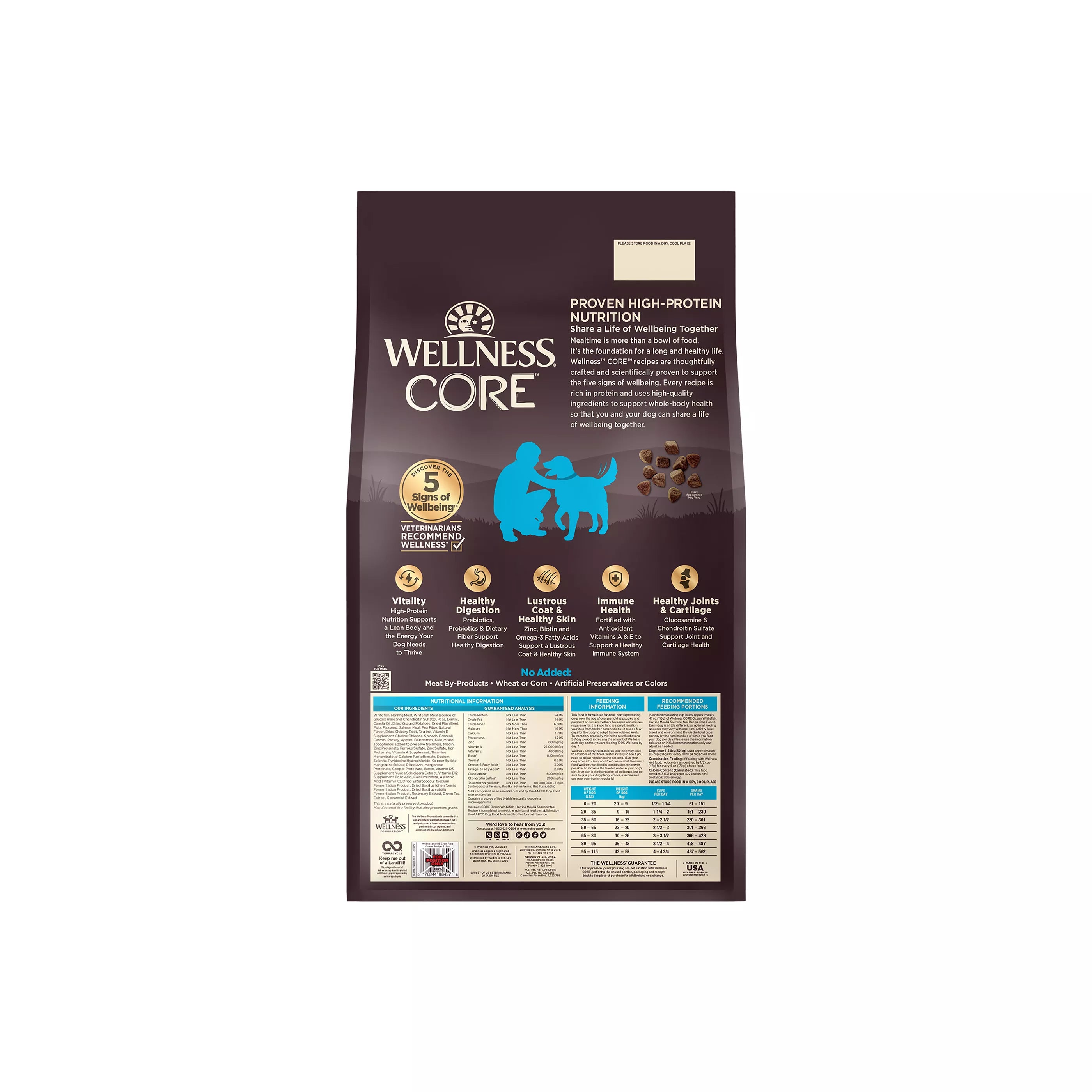 Wellness Core Adult Grain Free Ocean Whitefish, Herring and Salmon Dog Food