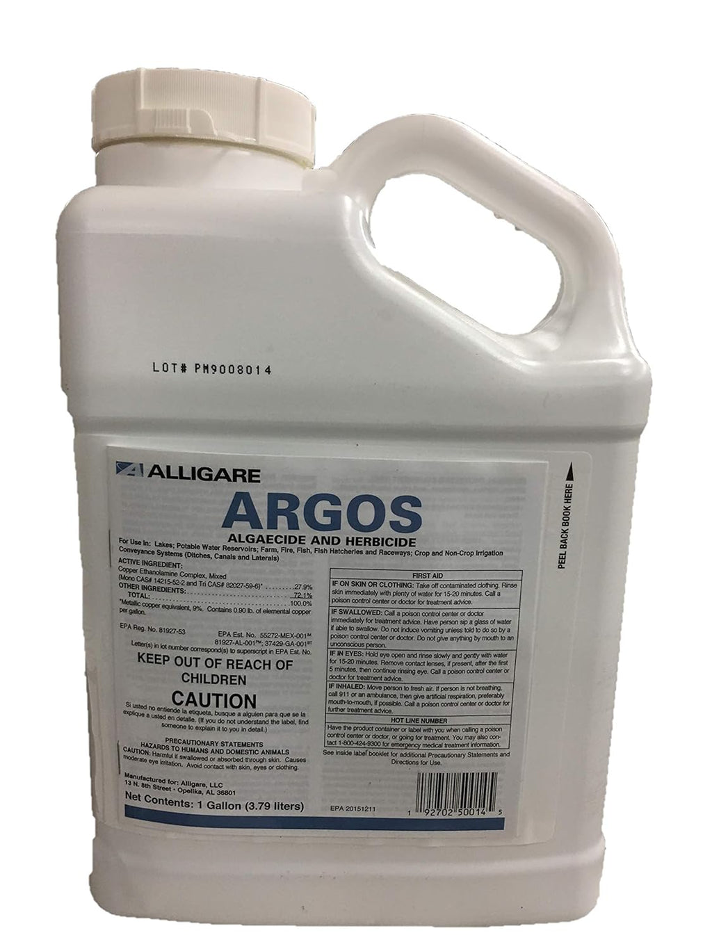 Alligare Argos Aquatic Algaecide & Herbicide 1-Gal Treat Algae Lakes Ponds