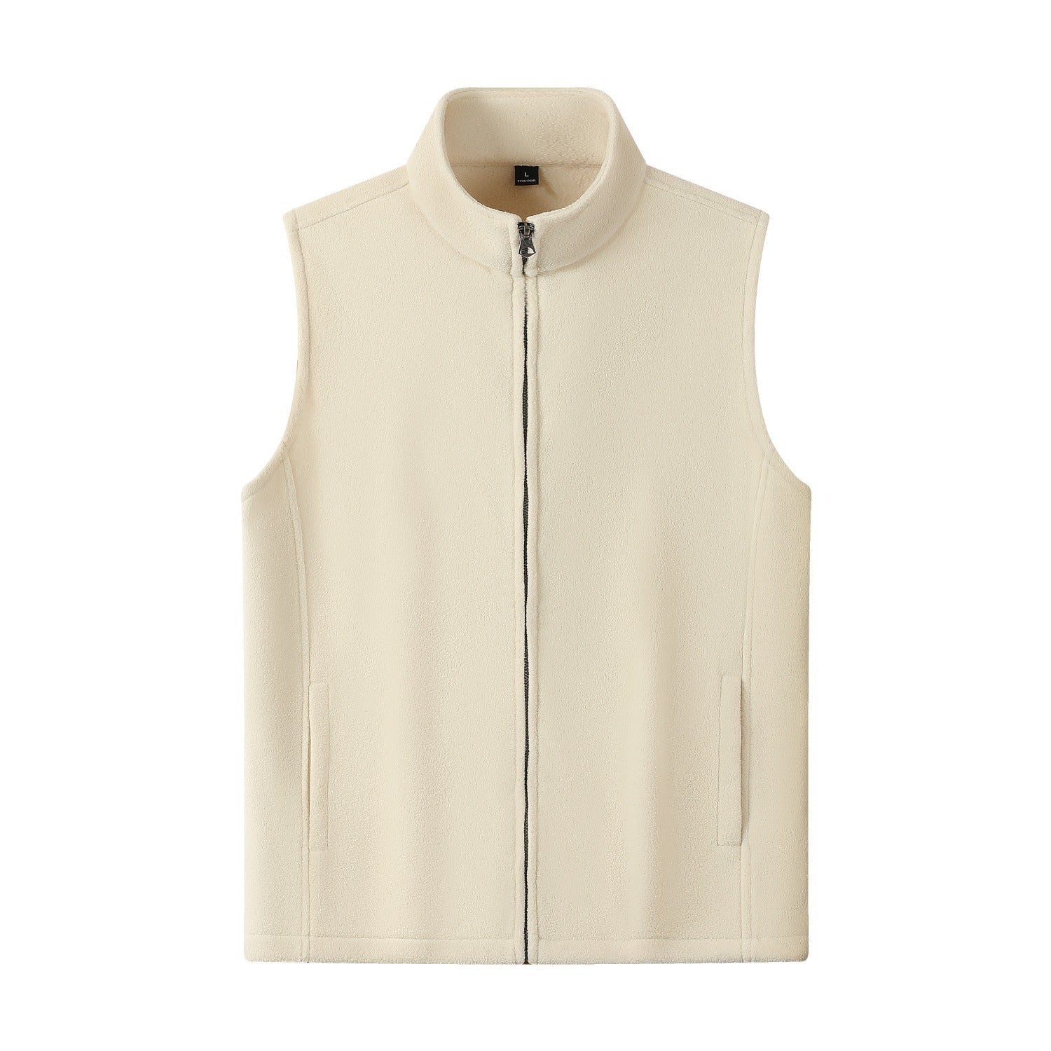 Zipper Stand Collar Double-sided Fleece Cardigan Fleece Vest