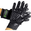 HandsOn Pet Grooming Gloves Gentle Brush for Cats Dogs Horses Black Small Size