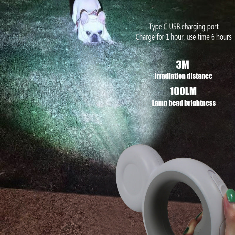 4 in 1 Pet Snowman LED With Night Light Dog Automatic Retractable Leash