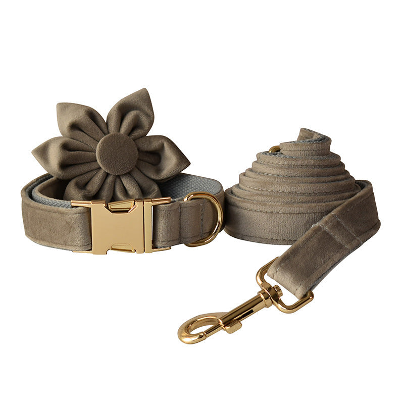 Pet Dog Flannel Gold Buckle Chest Strap