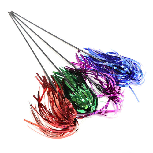 Black PP Rod Sound Paper Color Stripes Cat Teaser