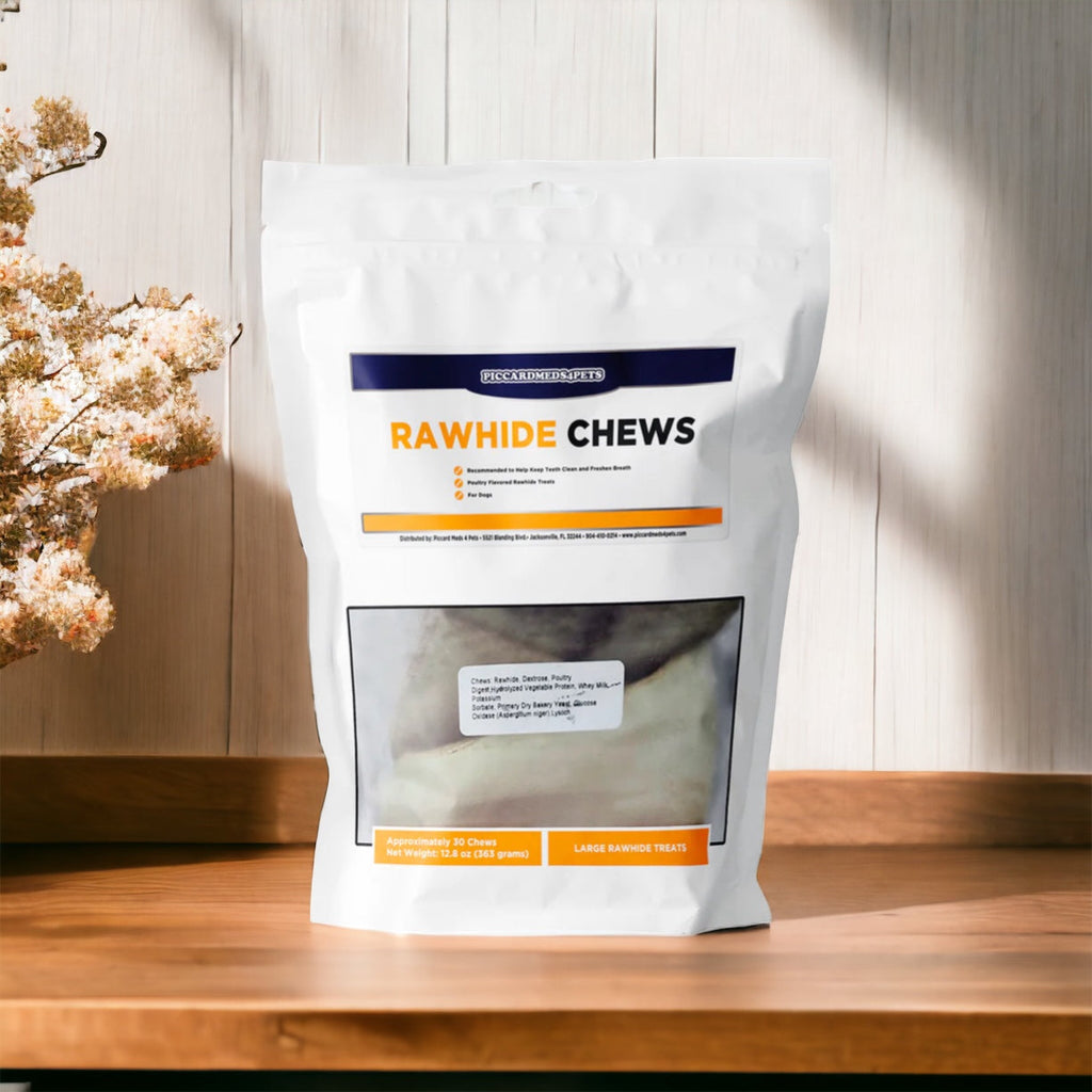 Piccardmeds4pets Rawhide Dental Chews Large Dogs 26–50lbs Teeth & Breath Care
