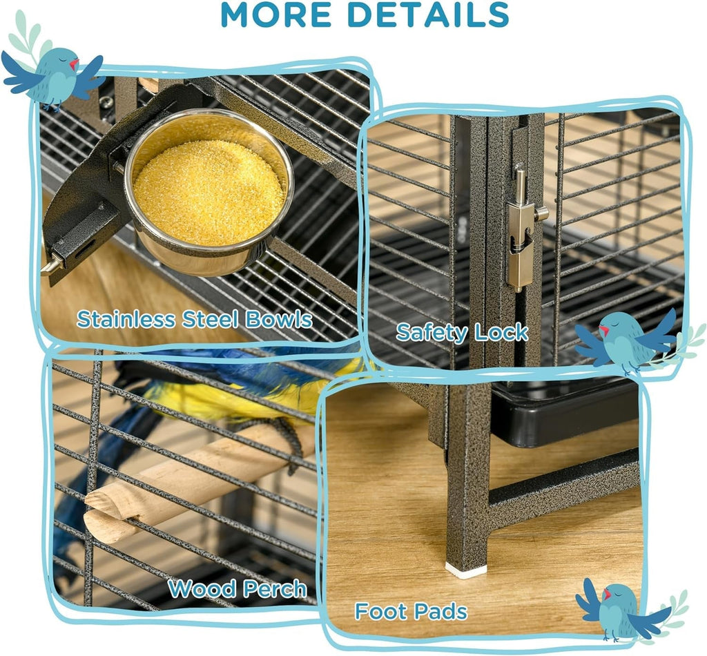18" Heavy Duty Iron Travel Bird Cage Carrier