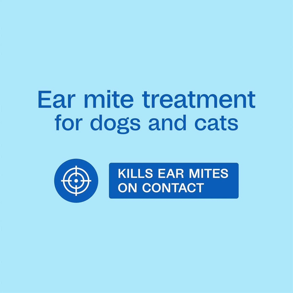 Adams Ear Mite Treatment for Dogs & Cats 0.5oz Kills Mites Fast Soothes Pet Ear 3PCK