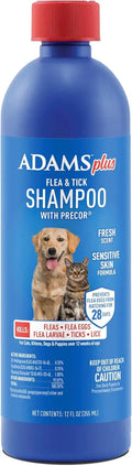 Adams Plus Flea & Tick Shampoo with Precor IGR – Kills Fleas, Ticks & Lice, 12 oz