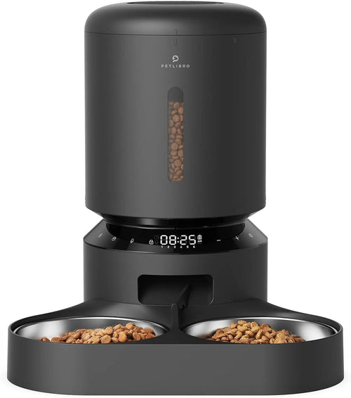 Automatic Cat Feeder with Timer, 6 Meals/Day, Freshness Lock & Low Food Sensor. Smart Dry Food Dispenser for Cats & Dogs