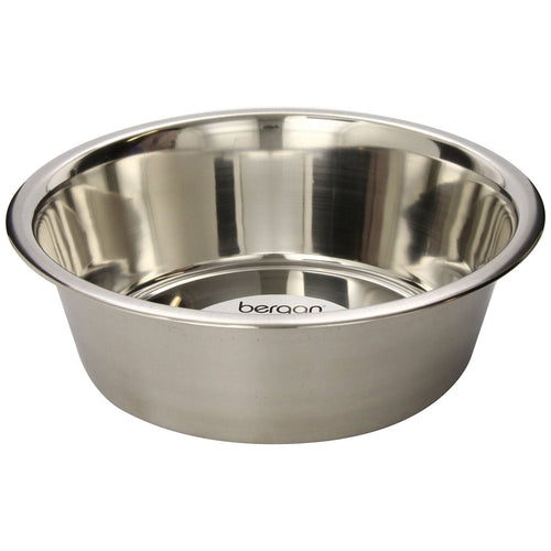 Bergan Stainless Steel Dog Bowl 17 Cup Capacity Durable Wide Base Food & Water Dish