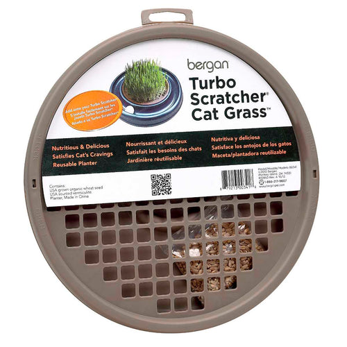 Bergan Turbo Scratcher Cat Grass Interactive Fun Reusable Planter