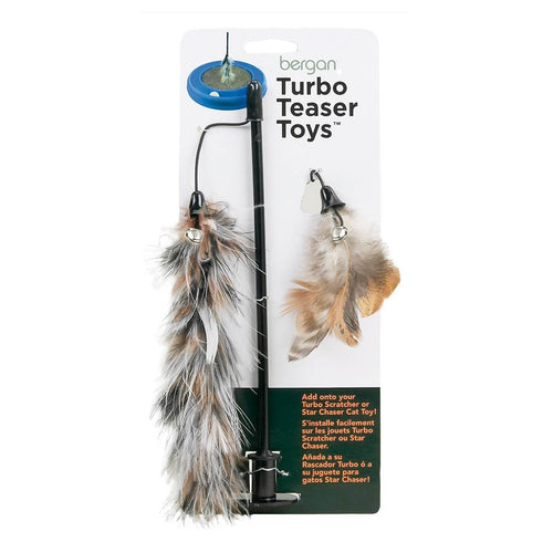 Bergan Turbo Cat Teaser Toy Interative Feather Wand Toy