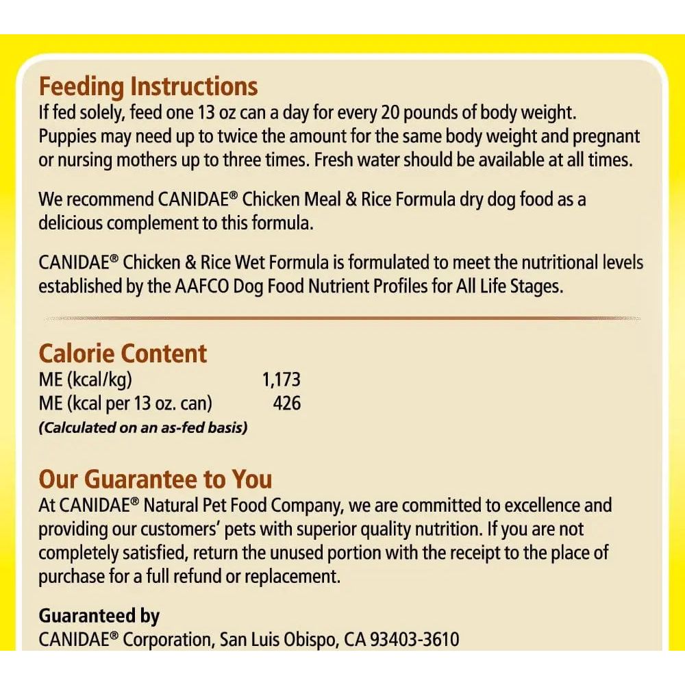 Canidae Life Stages Chicken & Rice Dog Food Canned 13 oz. 12-Pack