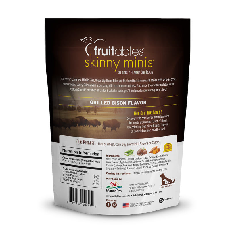 Fruitables Skinny Minis Grilled Bison Dog Treats (5oz)