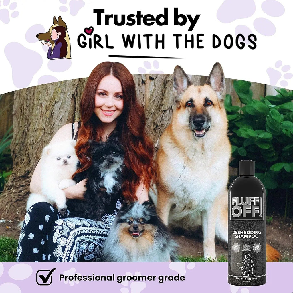 Fluff Off Dog & Cat Shampoo Set – Deshedding & Sensitive Skin 16 oz Each