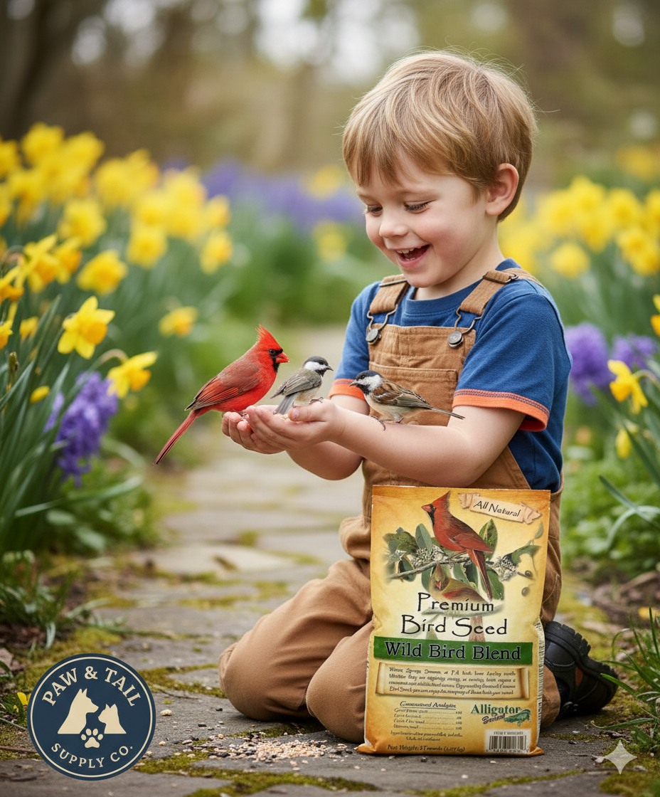 Alligator Premium Wild Bird Seed Blend 5 lb No Corn Natural Year-Round Feed