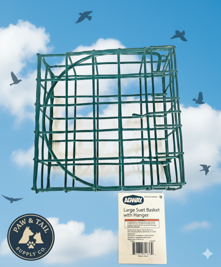 Heath Outdoor Fancy Blend Bird Suet Cake 9.27oz & Large Suet Basket Combo