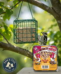 C&S Nutty Suet Treat Bird Cake 11.75 oz & Large Suet Basket Feeder Combo