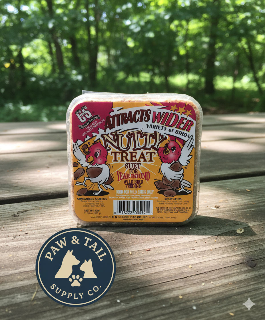 C&S Nutty Suet Treat 11.75 oz Wild Bird Suet Cake Seeds & Nuts Year-Round