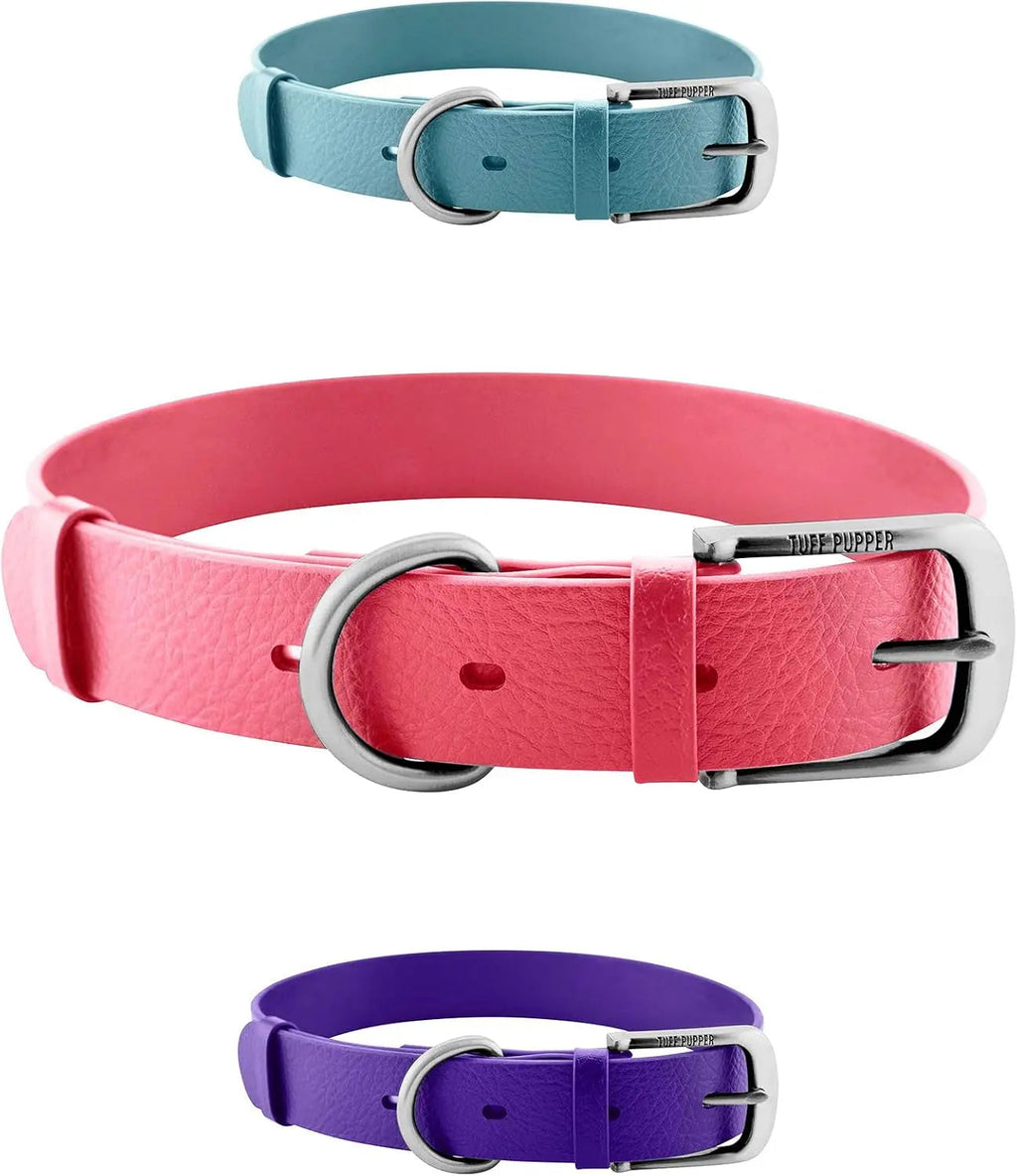 Heavy Duty Waterproof Dog Collar Metal Buckle Odor Proof XS–L (all colors)