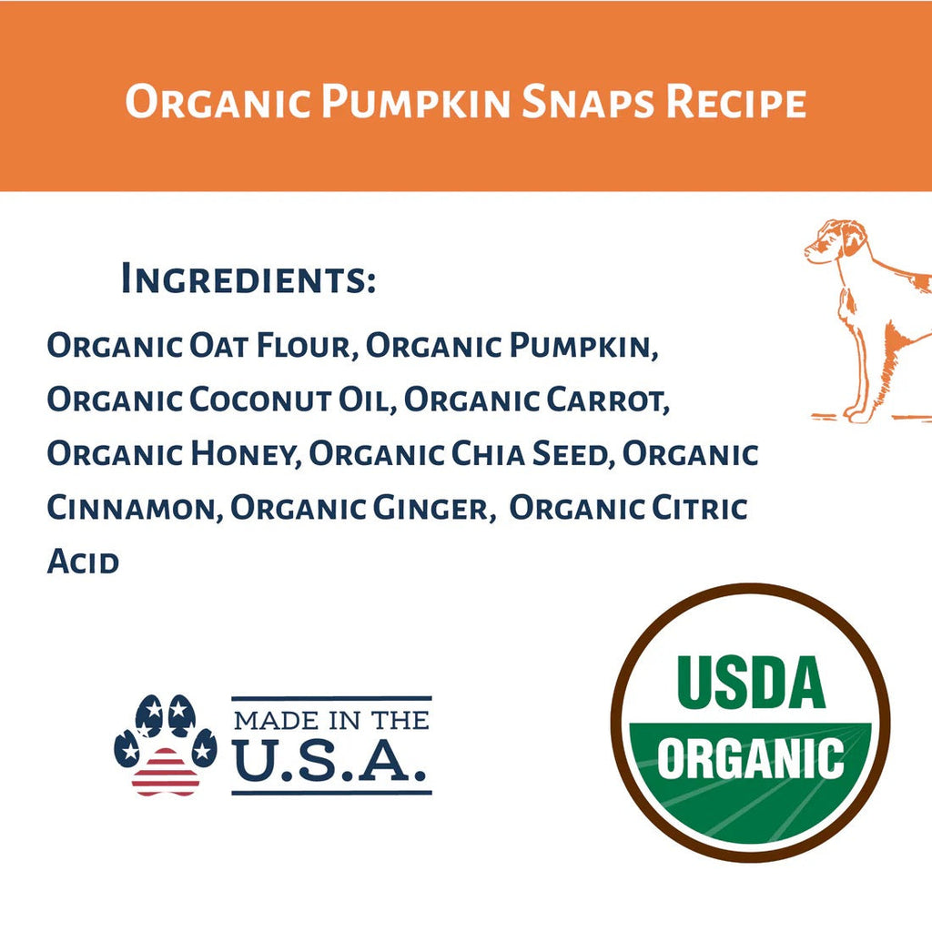 Dog Mamma's Organic Pumpkin Snaps Recipe Oven Baked Dog Treats (6oz)