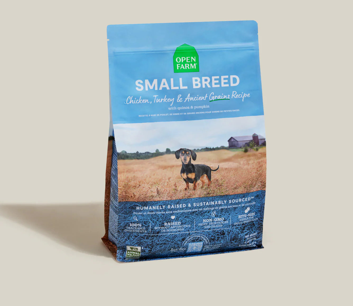 Open Farm Small Breed Chicken, Turkey & Ancient Grains Dry Dog Food (4lb)