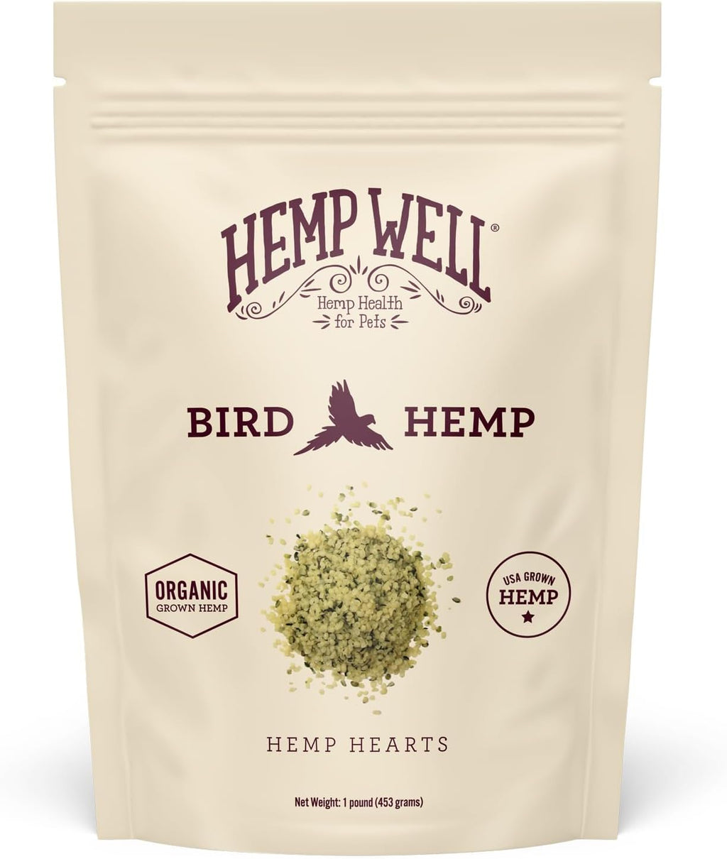 Organic Hemp Hearts for Birds Feather Plucking Support Relaxation 8oz
