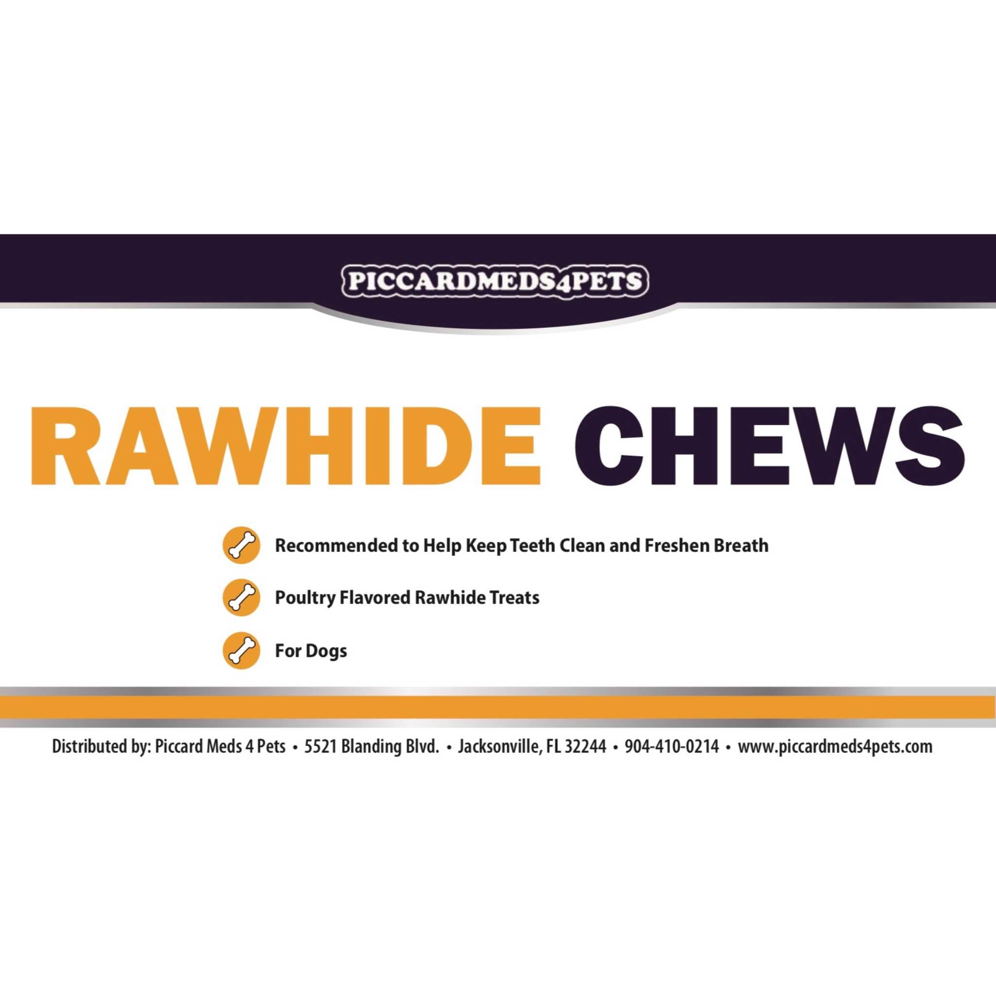 Piccardmeds4pets Rawhide Dental Chews Large Dogs 26–50lbs Teeth & Breath Care