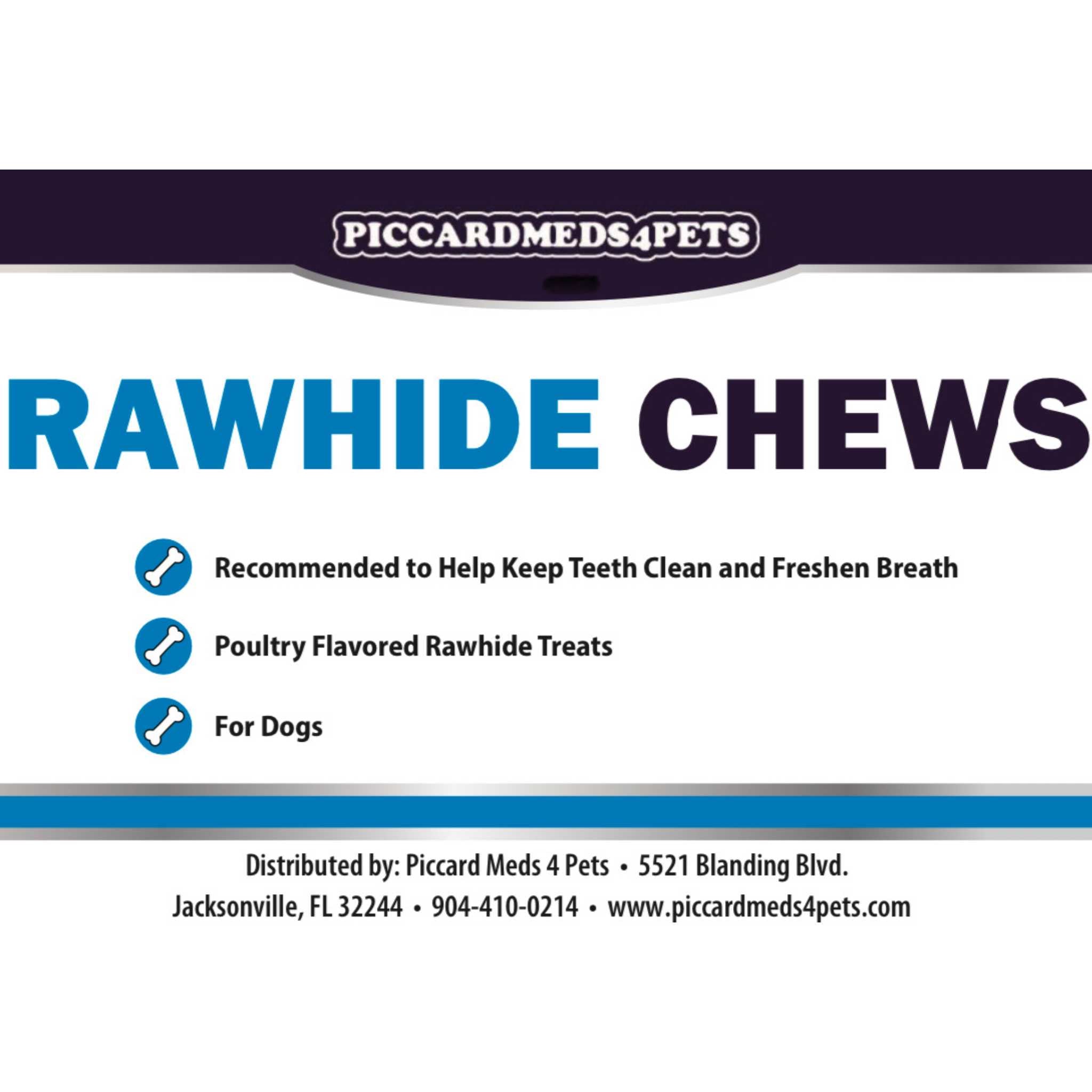 Piccardmeds4pets Rawhide Dental Chews XL Dogs 50lb+ Teeth Cleaning Treats