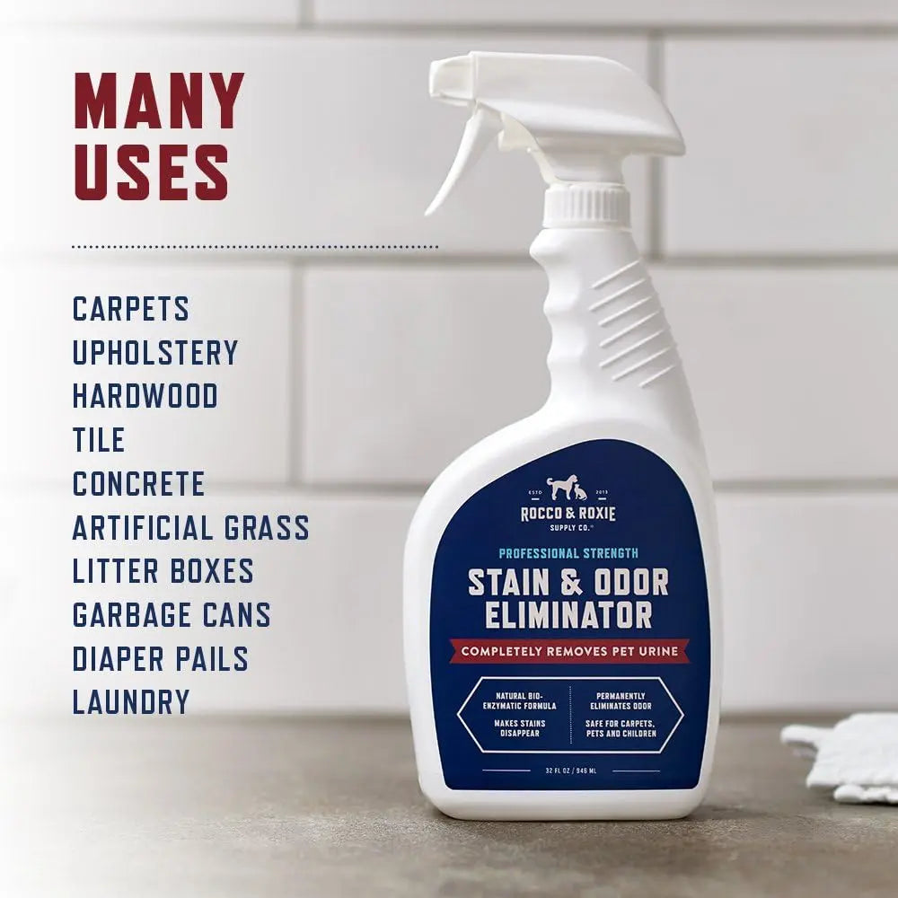 Rocco & Roxie Pet Stain & Odor Eliminator 32oz Enzyme Carpet Cleaner Spray