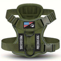 Anti-Pull Tactical Dog Harness with Night Reflective Strips, Heavy-Duty Nylon Military-Grade Vest-Style Leash for Large Dog