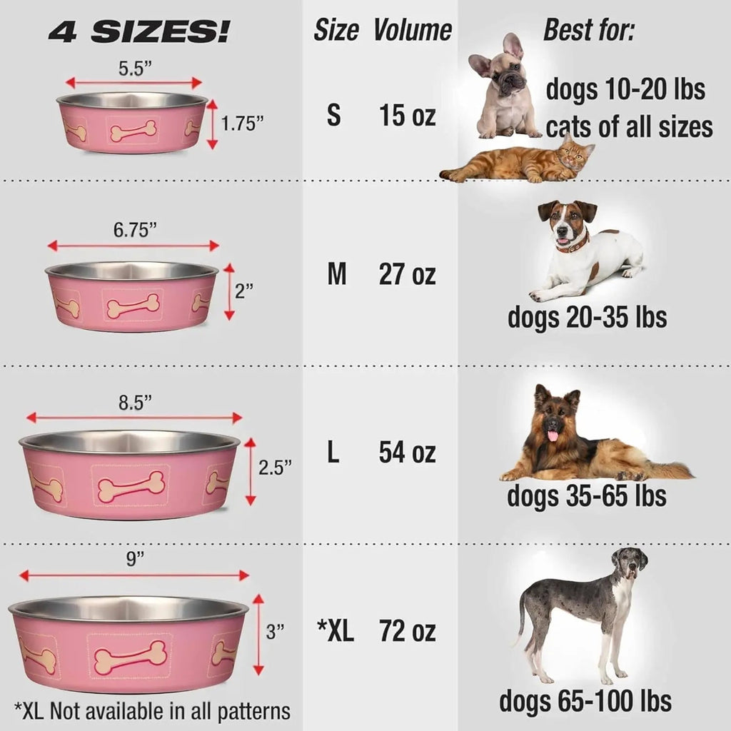 Stainless Steel Dog & Cat Bowl | Spill-Resistant Feeding Bowl (various colors)
