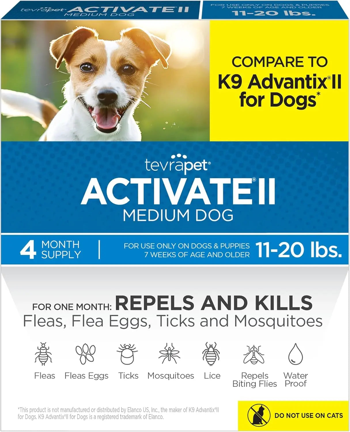 TevraPet Activate II Flea & Tick for Dogs 11–20 lbs – 4 Month Supply