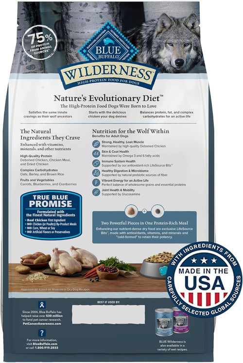 Blue Buffalo Wilderness Adult Chicken with Wholesome Grains Dry Dog Food