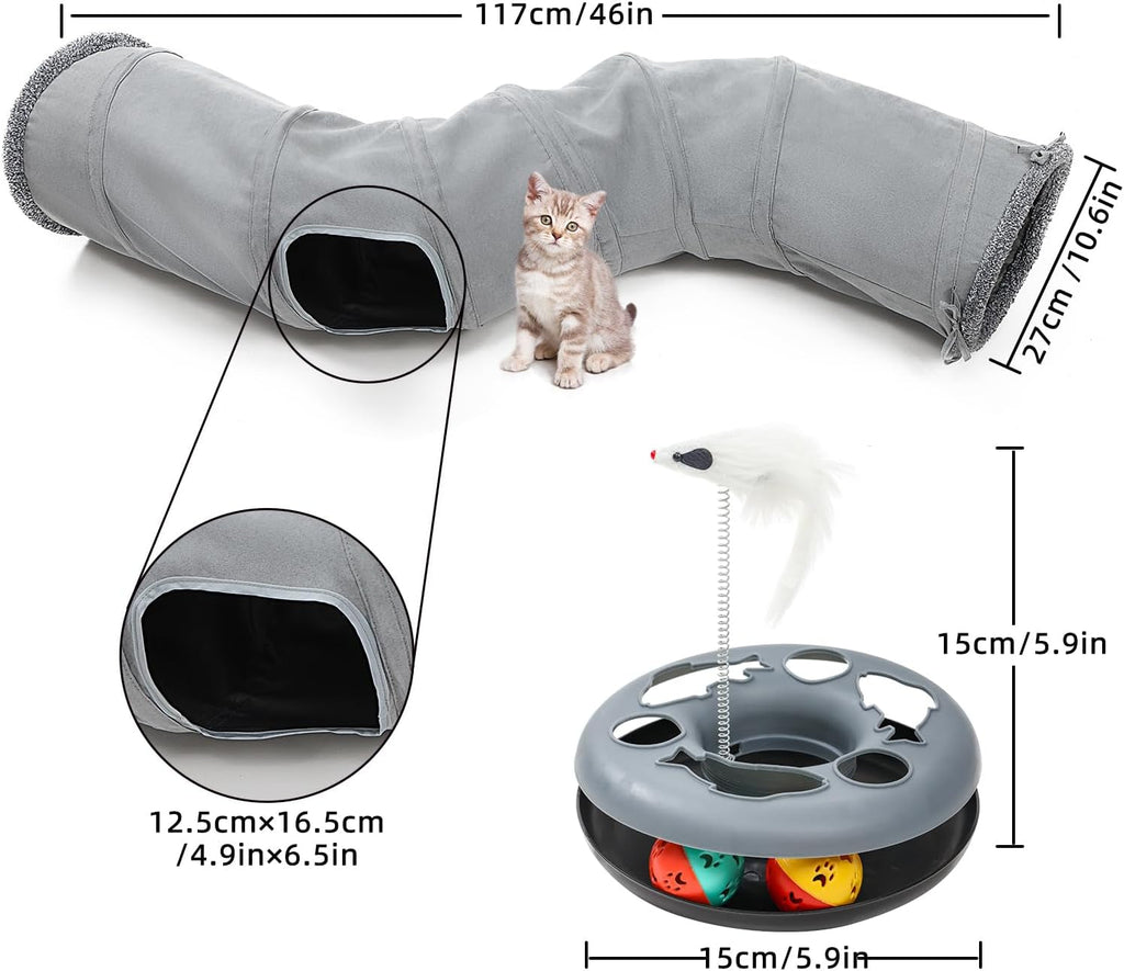 Cat Tunnel Toy for Cats & Small Pets Collapsible Interactive Play Tube