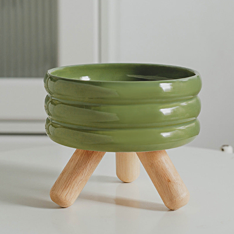 Gulu Bowl Pet Food Bowl Water Bowl Cat Ceramic Color
