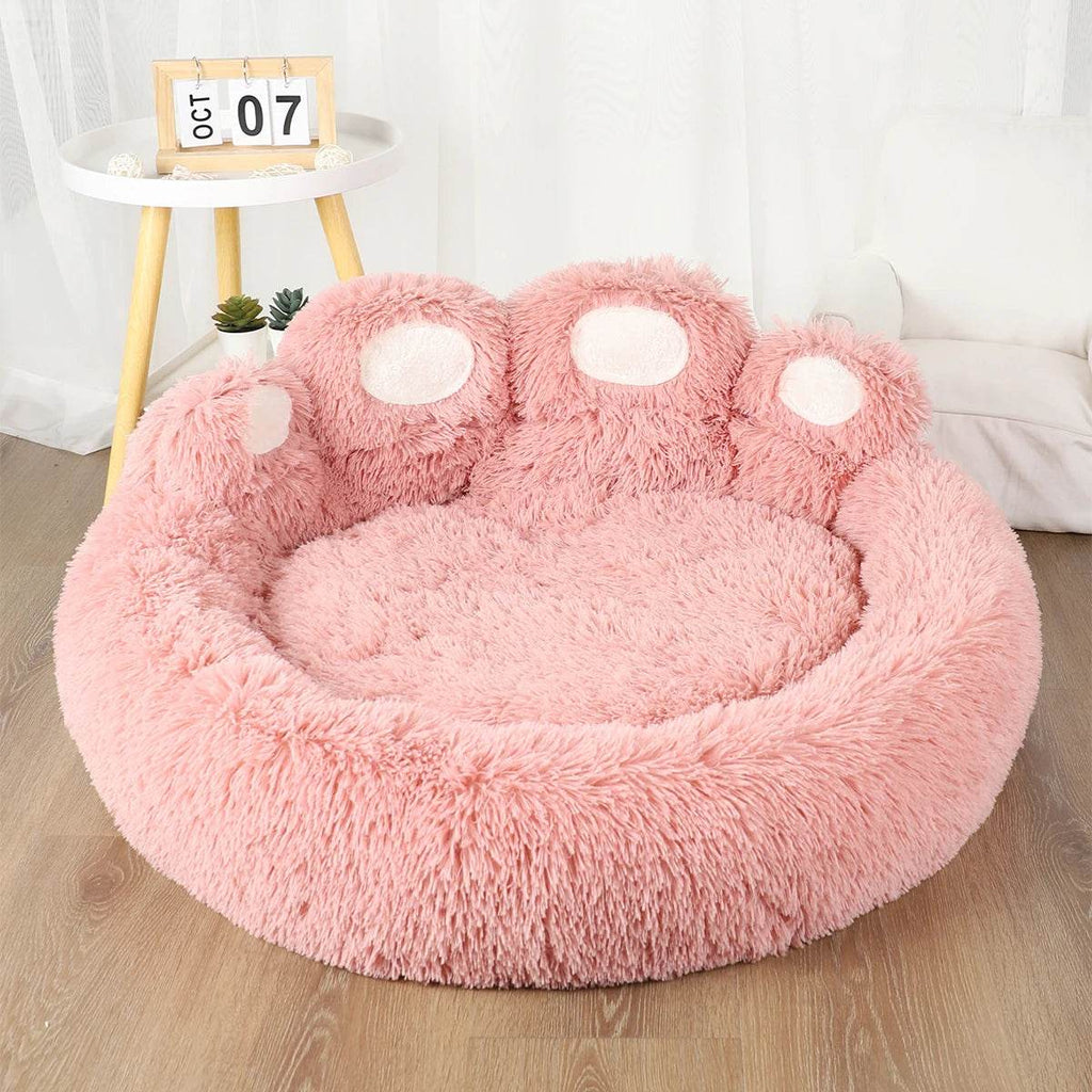 Big Paw Plush Pet Sofa Bed – Washable Dog & Cat Bed with Calming Raised Edges (Small to XL)