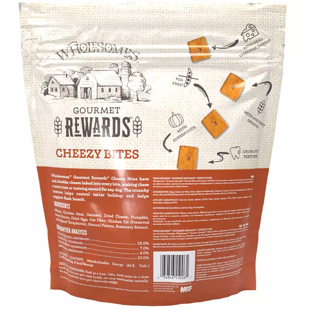 Wholesomes Adult Cheesy Bites Dog Treats (3lb)