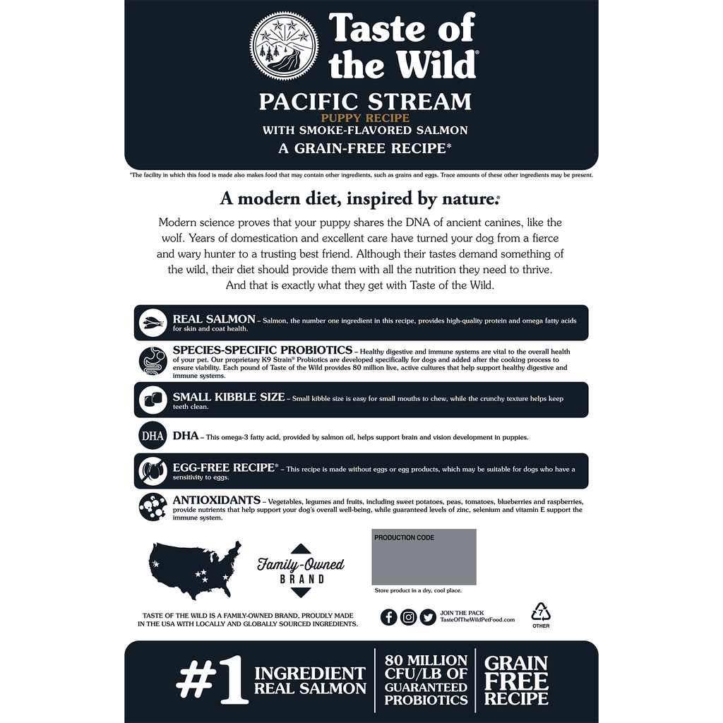 Taste of the Wild Puppy Pacific Stream Salmon Canine Food